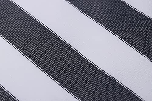Stripe Canvas Awning Fabric Waterproof Outdoor Fabric 60" Black/White (1 Yard) - color: Black-white