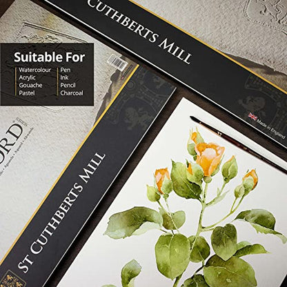 St Cuthberts Mill Glued Pad, Cotton, White, 10 x 14 inches - size: ['254 x 356 mm']