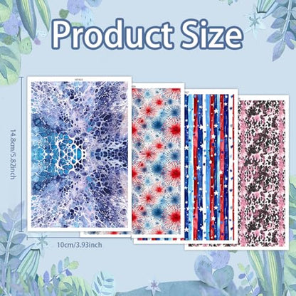 20 Pcs Transfer Paper for Polymer Clay, 4 Designs Textures, Flags, Leopard, Blooming Pattern Water Soluble Polymer Clay Transfer Sheets Paper for DIY Jewelry Earrings Making Stickers 5.82"X3.93" - color: 4 Pattern Sets
