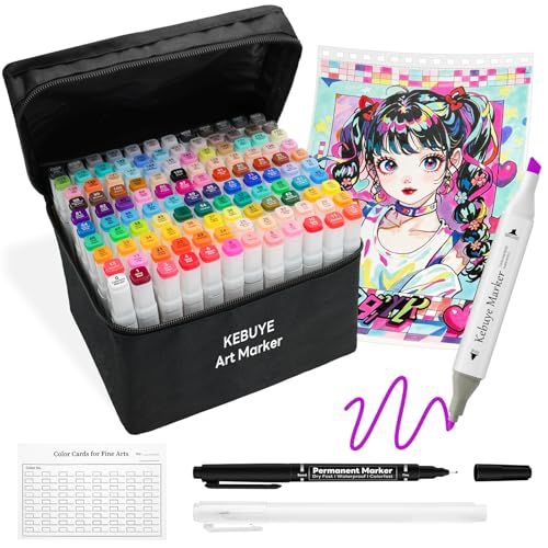 Alcohol Based Markers Art Set - 120 Color Professional Double Sided Marker for Artist, Markers for Adult Coloring Books No Bleeding - Dual Tip Color Pen for Drawing Blending Illustration Card Making - style: White-120PCS