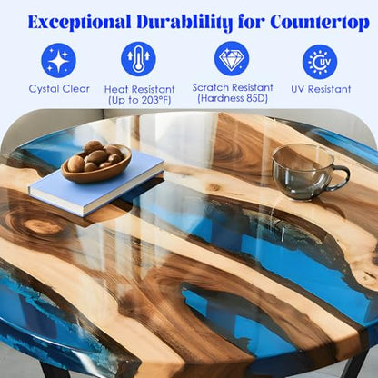 Bsrezn 2 Gallon Epoxy Resin Kit with Pumps – Crystal Clear, Bubble-Free, No Yellowing, Self-Leveling, Mix 1:1 Epoxy Resin for Art, Crafts, Wood, and Resin Molds (1 Gallon x 2)