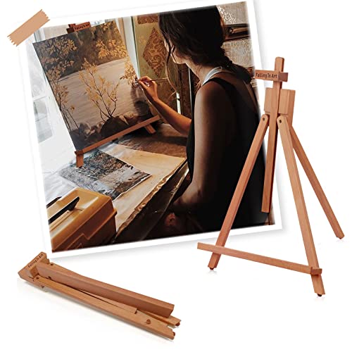 Falling in Art Beechwood 25’’ Tabletop Easel Display Stand Set for Painting- Holding Canvas Up to 22 1/2 Inches High, 2 Pack Artist A-Frame Tripod with Rubber Feet, Portable Photo and Sign Holder - size: 2 Pack
