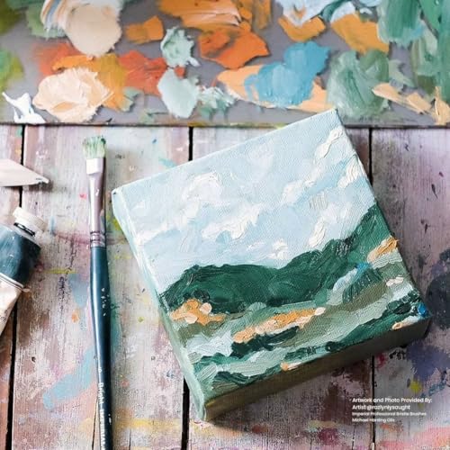 Creative Mark Imperial Professional Chungking Hog Bristle Brush - Flat # 12, Handmade Long Handle Oil Paint Brushes for Artists, Nickel-Plated Brass Ferrules, Stiff Yet Soft Natural Bristles - size: #12