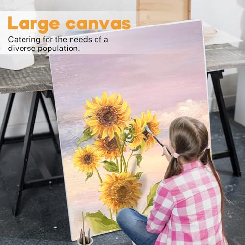 CONDA Large Stretched Canvas for Painting, 30x40 Inch 2 Pack Big Canvas, 100% Cotton, Primed Acid-Free, White Blank Stretched Canvas Boards Art Supplies for Acrylics, Oils Painting - size: 30"x40",2 Pack