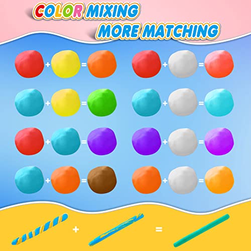 Air Dry Clay, 14 Colors Modeling Magic Clay for Kids | Includes Tools, Soft & Ultra Light, Ages 3-8+ Years, Boys & Girls - color: 14 Colors