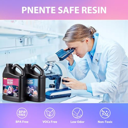 1 Gallon Epoxy Resin Kit, Crystal Clear and Hard Upgraded 2 Part Resin and Hardener for Casting Coating, Countertop, Table top, Art DIY Handcraft Jewelry - size: 1 Gallon