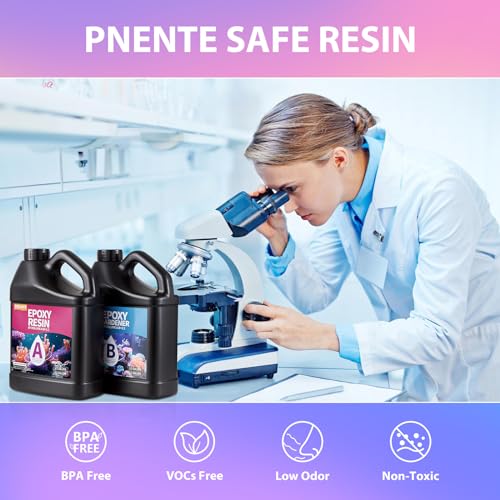 1 Gallon Epoxy Resin Kit, Crystal Clear and Hard Upgraded 2 Part Resin and Hardener for Casting Coating, Countertop, Table top, Art DIY Handcraft Jewelry - size: 1 Gallon