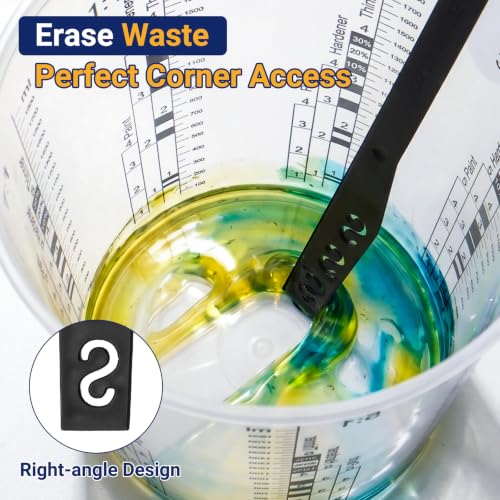 Gartful 12 Pack 61oz Clear Plastic Measuring Cups with 12 Stir Sticks, Disposable Graduated Mixing Cups with ml Scale & 3-Column Paint/Hardener/Thinner Mixing Ratios (1:1-7:1) for Epoxy Resin, Paint - size: 64oz / 1900ml - 12 Set