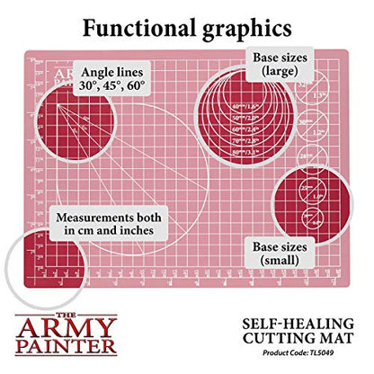 The Army Painter Self-Healing Cutting Mat | Double-Sided PVC Non-Slip Mat| 3-Layer Square Cutting and Modeling Mat| A4, 220x300mm | for Role Play, Board Game