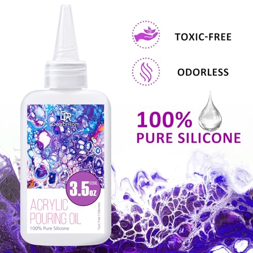 Silicone Pouring Oil - 7 Ounce 100% Silicone Acrylic Pouring Oil for Dramatic Cell Creation, Acrylic Paint Pour - Silicone Oil for Medium Compatible with Painting Acrylics, Watercolor, Cell Activator