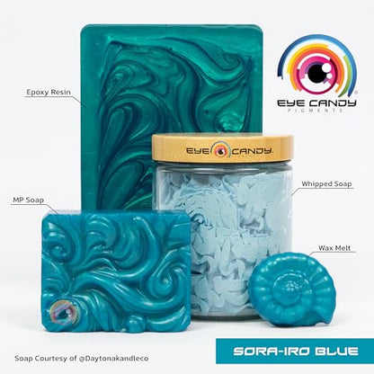 Eye Candy Premium Mica Powder Pigment “Sora-IRO Blue” (50g) Multipurpose DIY Arts and Crafts Additive | Woodworking, Epoxy, Resin, Paint, Soap, Nail Polish, Lip Balm (Sora-IRO Blue, 50G)