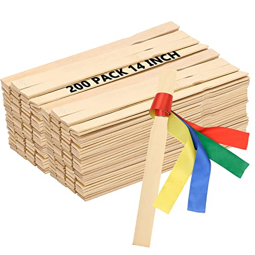 ZOENHOU 200 PCS 14 Inch Paint Sticks, Premium Wooden Paint Stir Waxing Sticks for Crafts Crafting Resin Craft Wood Crafts Paddle Hobby Projects Garden Marker - size: 200PCS 14 Inch