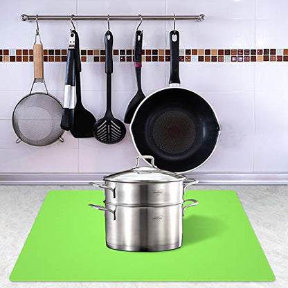 Silicone Placemats, Food-Grade Non-Slip Waterproof, Dining, Stain Resistant, Countertop Protector, Kitchen Counter Mat, Heat Resistant, Baking mat Dishwasher Safe (23.6"×15.7"-1pack, Green) - color: Green, size: 23.6"×15.7"-1pack