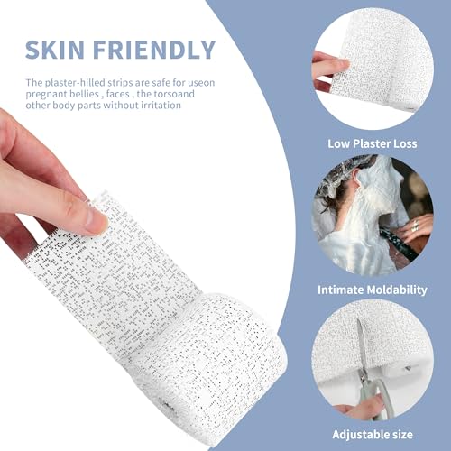 12 Pack Plaster Cloth Rolls for Belly Casting, Sculptures, Masks – Art Gauze Bandage Strips for Craft Molds (2 in x 15 ft Each)