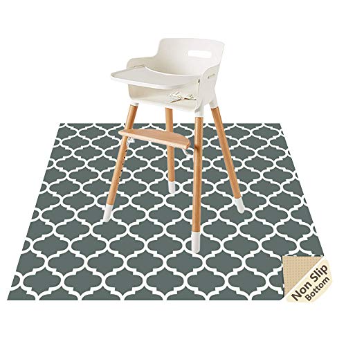 Splat Mat for Under High Chair/Arts/Crafts by CLCROBD, 51" Baby Anti-Slip Food Splash and Spill Mat for Eating Mess, Waterproof Floor Protector and Table Cloth (Lattice) - color: Lattice