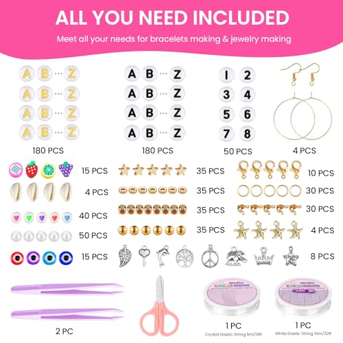 Gionlion 25000 Pcs Clay Beads Bracelet Making Kit Abundant Single Color Heishi Beads, 7 Boxes Polymer Beads for Bracelets Jewelry Making kit with Charms, DIY Arts and Crafts Gifts - style: 25000PCS