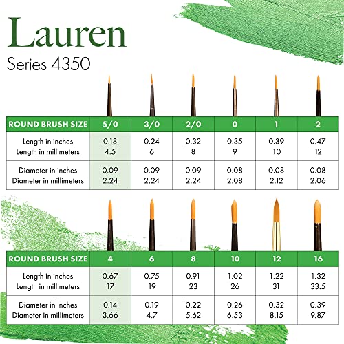 Princeton Lauren Round Brush, Synthetic, Short Handle, Size 6, 1 Count - color: Evergreen, size: Size 6