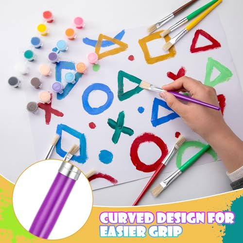 YGAOHF Paintbrushes Kids, 22 Pcs Round & Flat Toddler Kids Paint Brushes, Chubby Paint Brushes for Kids Bulk, Preschool Paint Brush for Acrylic Oil Watercolor Washable Paint Kit, Easy Hold & Clean - color: 22pcs