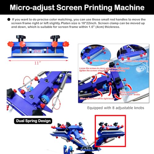 HayWHNKN 3 Color 1 Station Micro-Adjust Screen Printer Kit Silk Screen Print Press with Flash Dryer for Fabric with UV Exposure Unit Kit Washout Tank