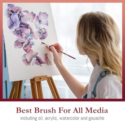 Princeton Velvetouch Pro Mixed Media Paint Brush Set 4-Piece | Series 3950 Synthetic Brushes for Acrylic, Watercolor, Gouache & Oil | Smooth Control, Durable Vegan Bristles, Artist & Student Quality