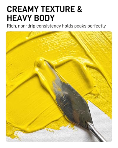JusArt Yellow Acrylic Paint, 8.45oz/250ml Large Tube, Heavy Body Rich Pigment, Non-Toxic, Non-Fading Craft Paint for Canvas Wood Metal Fabric Ceramics, Art Supplies for Adults Artists Beginner - color: Yellow