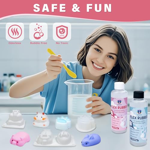 Taba Squishy Kit 16 OZ Liquid Silicone for Squishy Making Kit Fufu Squishies Making Kits Silicone Rubber DIY Decompression Gift