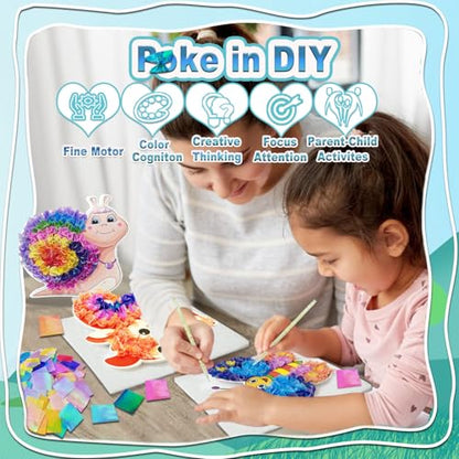 JRD&BS WINL Poke A Dot Art Kit - Magical Animals Theme No-Mess DIY Craft for Kids Mess-Free Fun for Kids, DIY Wood Craft Kits, Creative Activity, Christmas Gifts for Girls & Boys Ages 4 - style: Animal