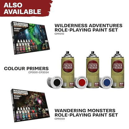 The Army Painter, GameMaster: Adventure Starter Role-playing Paint Set, 15 x 18ml Warpaints Fanatic Acrylic paints, incl. a Brush-On Primer, 5 FREE Miniatures & 1 Brush - For Warhammer & Dnd - color: Adventure Starter Paint Set