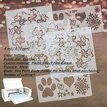 BANLTRE 12 Pieces 6 mil Blank Template Material Stencils Mylar for Cutting Paper Clear Transparency Sheet 12 × 12 inch (12-6 mil) - size: 12-6 mil