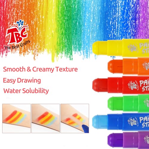 TBC The Best Crafts Paint Sticks, 12 Colors Pastel, Washable, Non-toxic, Tempera Paint Sticks for Kids and Students - color: 12 Colors Pastel