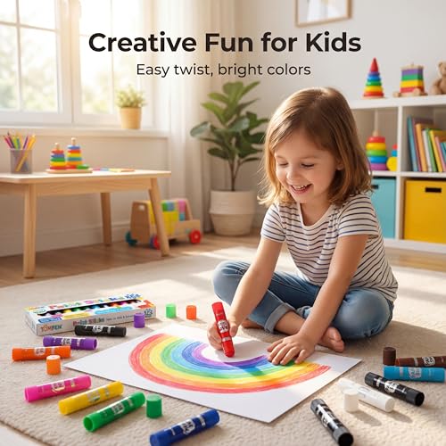 Tempera Paint Sticks for Kids & Artists,144 Pack 12 Vibrant Color,Non-Toxic,Quick Drying,Classic Rainbow Colors,Washable Solid Paint Crayons,Ideal for School Classroom Art Projects & DIY Crafts