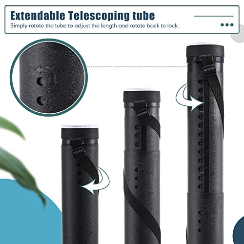 3 Pcs Extendable Poster Tubes Plastic Poster Document Storage Tube with Carrying Strap 24-40 Inch Expanding Blueprint Holder Telescoping Tube with Cap Waterproof Art Poster Tubes (Yellow, Blue, Black) - color: Yellow, Blue, Black