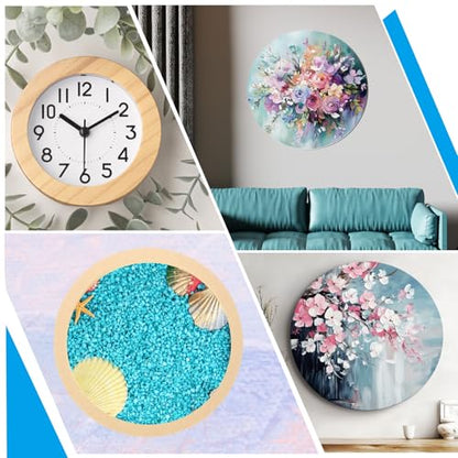 PATIKIL 8" 12" 16" Round Wood Canvas Panels, 6pcs Unfinished Wood Plaque Disc Circle Board for Craft Projects, Art Painting, Carving, Engraving, DIY - size: 8"/12"/16"