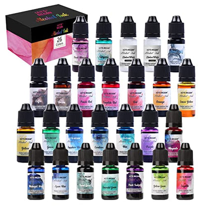 Bundle of 26 Colors Alcohol Ink and 8-Color Epoxy Pigment Paste