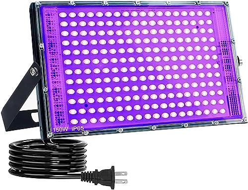 150W Black Lights, Blacklight Flood Light with Plug and Switch,for Glow Party, Halloween, Fluorescent Poster, Stage Lighting, Body Paint - size: 150W*1