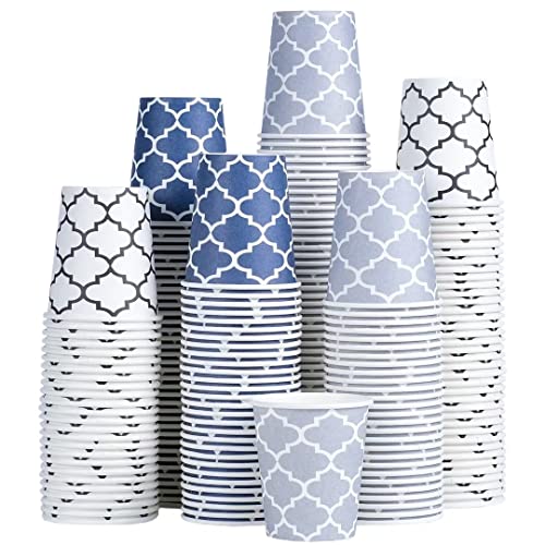Clawsoff [300 Pack] 5 oz Mini Paper Cups, Small Mouthwash Disposable Bathroom Cups 5 Ounce for Supermarket, Birthday Party, Travel, Events, Picnic, BBQ - color: Blue, size: 5 oz