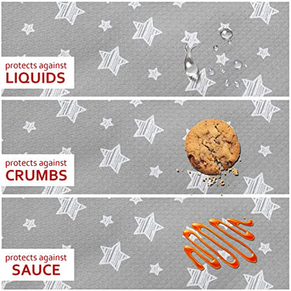 Splat Mat for Under High Chair Mat 2 Pack, Anti Slip Bottom Splat Splash Mess Floor Mat 42x46 Inch, Waterproof Portable Baby Highchair Mat for Art/Crafts/Playtime/Mealtime