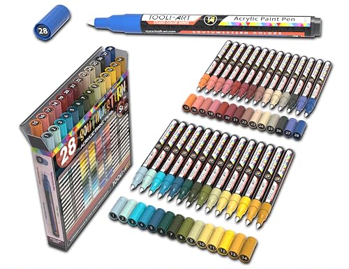28 Southwestern Colors Acrylic Paint Pens Studio Color Series Markers Set 0.7mm Extra Fine Tip, Rock Painting, Glass, Mugs, Wood, Metal, Canvas, DIY, Detailing. Non Toxic, Waterbased, Quick Drying - color: SOUTHWESTERN XF