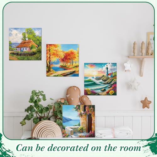 Sherr 12 Pcs Pre Drawn Canvas Pre Printed Canvas for Adults Sip and Paint Party Canvases Painting Kit for Summer Easter Mother's Day Party Favor(Mixed Style,8 x 8 Inch) - size: 8 x 8 Inch, style: Mixed Style