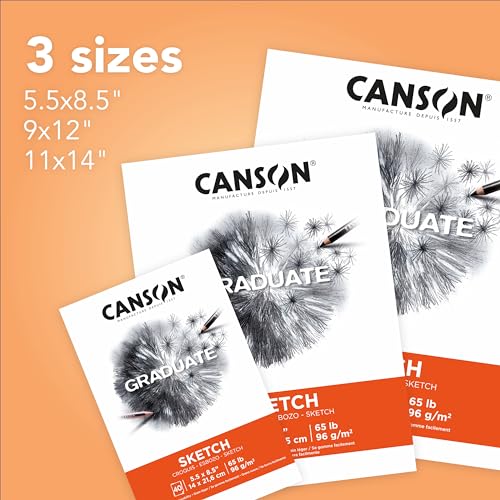 Canson Graduate Sketch Pad, Foldover, 5.5x8.5 inch, 40 Sheets | Artist Paper for Adults and Students - size: 5.5x8.5 inch