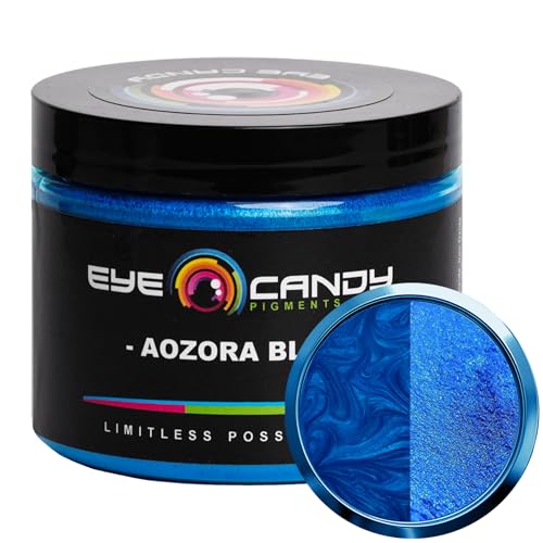 Eye Candy Pigments Premium Blue Mica Powder - Aozora Blue (50gr) - for Epoxy, Resin, Soap, Paint, Woodworking, Acrylic Pouring, Bath Bombs, Fishing Lures - DIY Arts and Crafts Additive - color: Aozora Blue