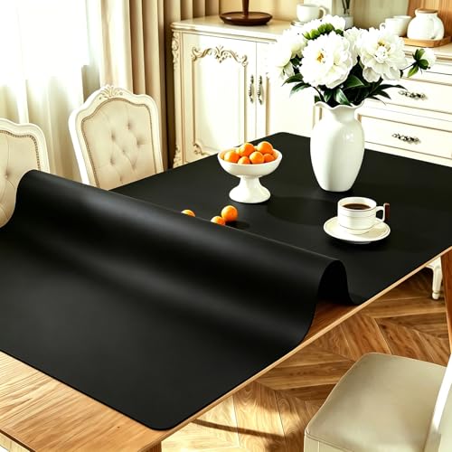 Extra Large Silicone Mat, 42x96 Inch Silicone Table Mat, Heat Resistant Table Protector, Waterproof & Scratch Resistant, Suitable for Dining Tables, Desks, Kitchen Countertops, Black - color: Black, size: 96"L x 42"W