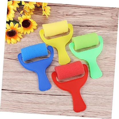 DOITOOL 8Pcs Colorful Sponge Paint Rollers Set for Kids Soft Brayers for DIY Arts and Crafts Washable Painting Tools for School Projects and Creative Fun