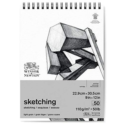 Winsor & Newton Classic Sketching Paper Pad, 9" x 12", 50 Sheets, 110gsm, Extra White - size: 9" x 12", style: 9" x 12"