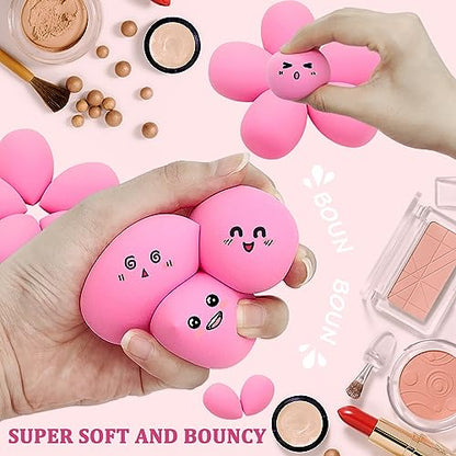 12 Pieces Professional Makeup Sponge Set,Latex Free Flawless Soft Setting Face Puffs,Beauty Sponge Blender Cosmetic Applicator for Powder,Liquid,Facial Makeup Tools - color: 12Pcs Pink