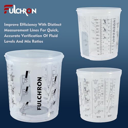 Disposable Paint Cups for Spray Guns, 50PCS 20oz (600ml) Paint Mixing Cup System with Lids, 2 Hard Cups & Retainer Rings, Ideal for Automotive Paint, Primer, Sealer and Clear Coat - size: 20 ounce