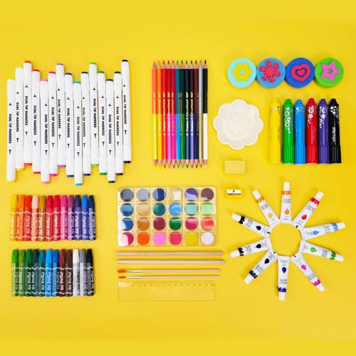 AmazeCat Art Supplies,159-Piece Deluxe Art Set,Drawing &Painting Kits for Kids,Gift Box for Adults Artists Kids Teens Girls Boys 4-12 - color: 159Set-Blue