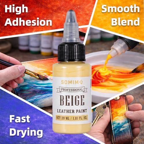Acrylic Leather Paint Set, 18 Colors Acrylic Leather Dye Kit with Deglazer and Finisher, Sneaker Paints for Shoes, Bags, Couches, Sofa, Jackets, and DIY Crafts
