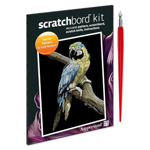 Ampersand Art Supply Scratchbord | Parrot | 5’’ x 7’’ | Professional Scratchboard Art Panel | for Scratchboard Drawing, Illustration & Mixed Media - style: Parrot
