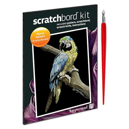 Ampersand Art Supply Scratchbord | Parrot | 5’’ x 7’’ | Professional Scratchboard Art Panel | for Scratchboard Drawing, Illustration & Mixed Media - style: Parrot